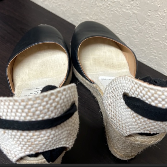 NWT- Classic Leather Wedge Raffia Espadrille - Picture 5 of 6